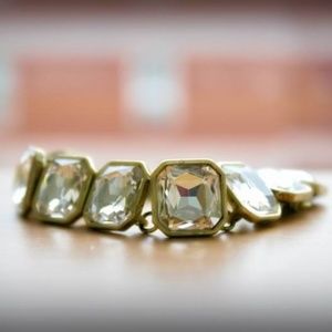 Retro Glam Square-Cut Crystal Bracelet